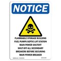 Signmission OSHA Notice Sign, 10" Height, Aluminum, Flammable Storage Sign With Symbol, Portrait OS-NS-A-710-V-12784